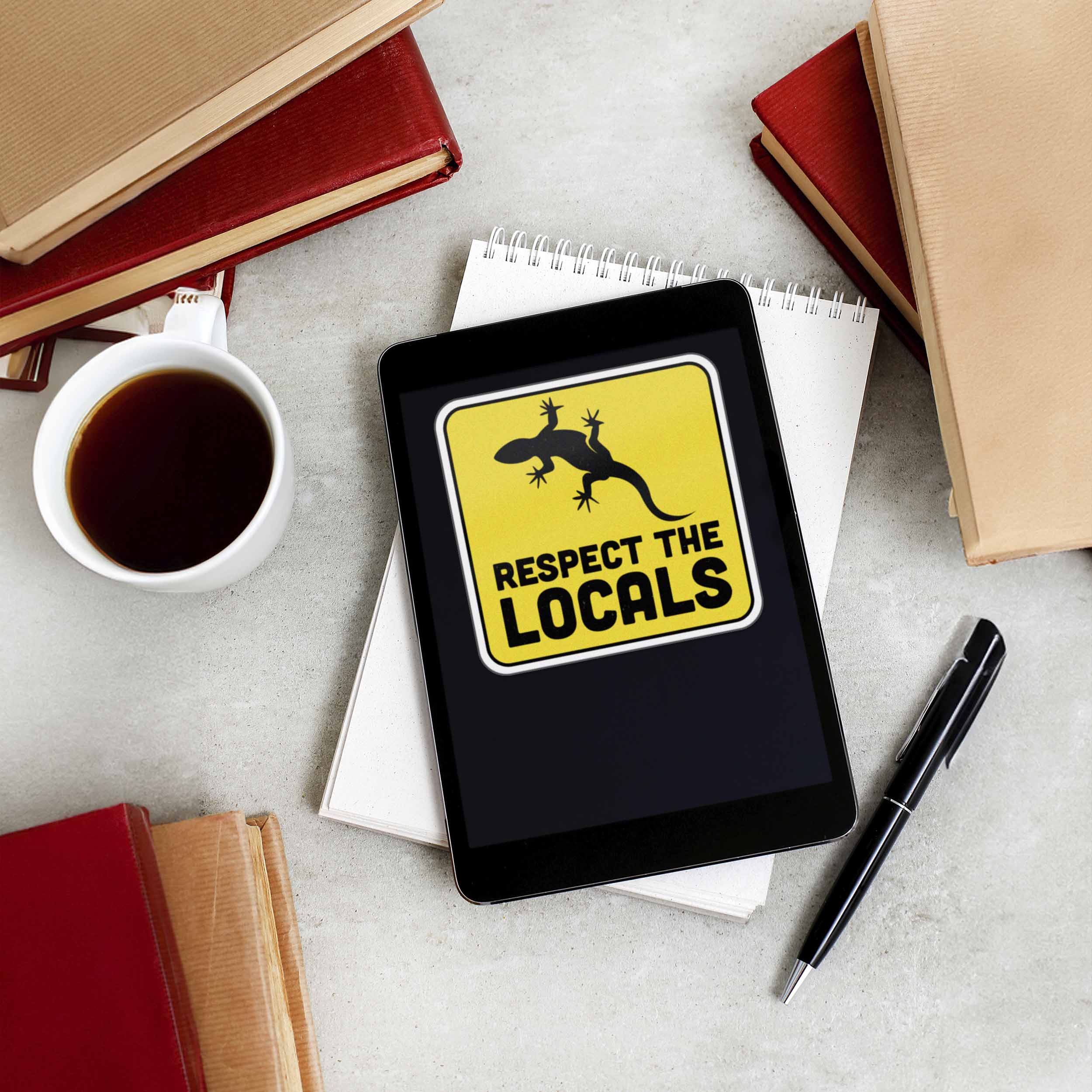 Respect the Locals Salamander Sticker - Funny Animal Decal