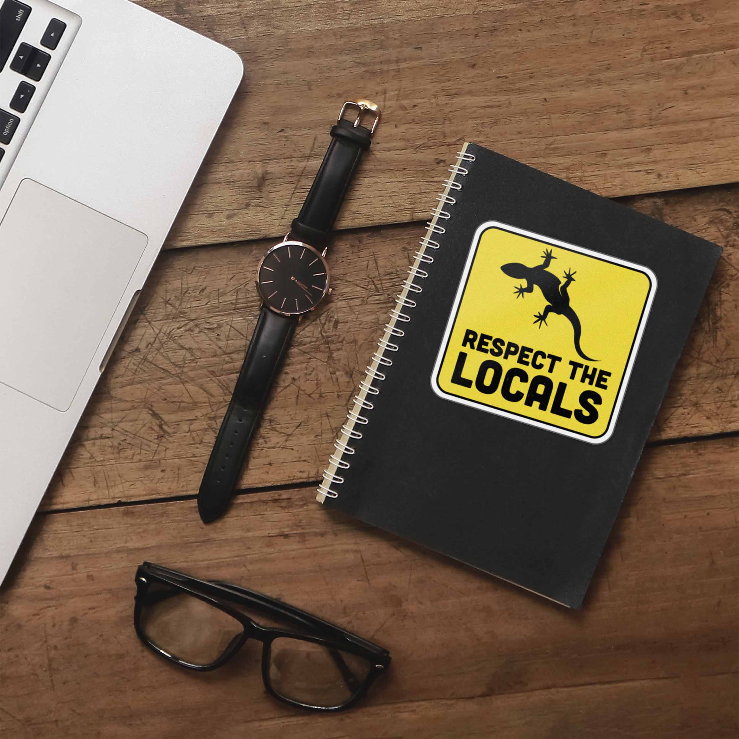 Respect the Locals Salamander Sticker - Funny Animal Decal