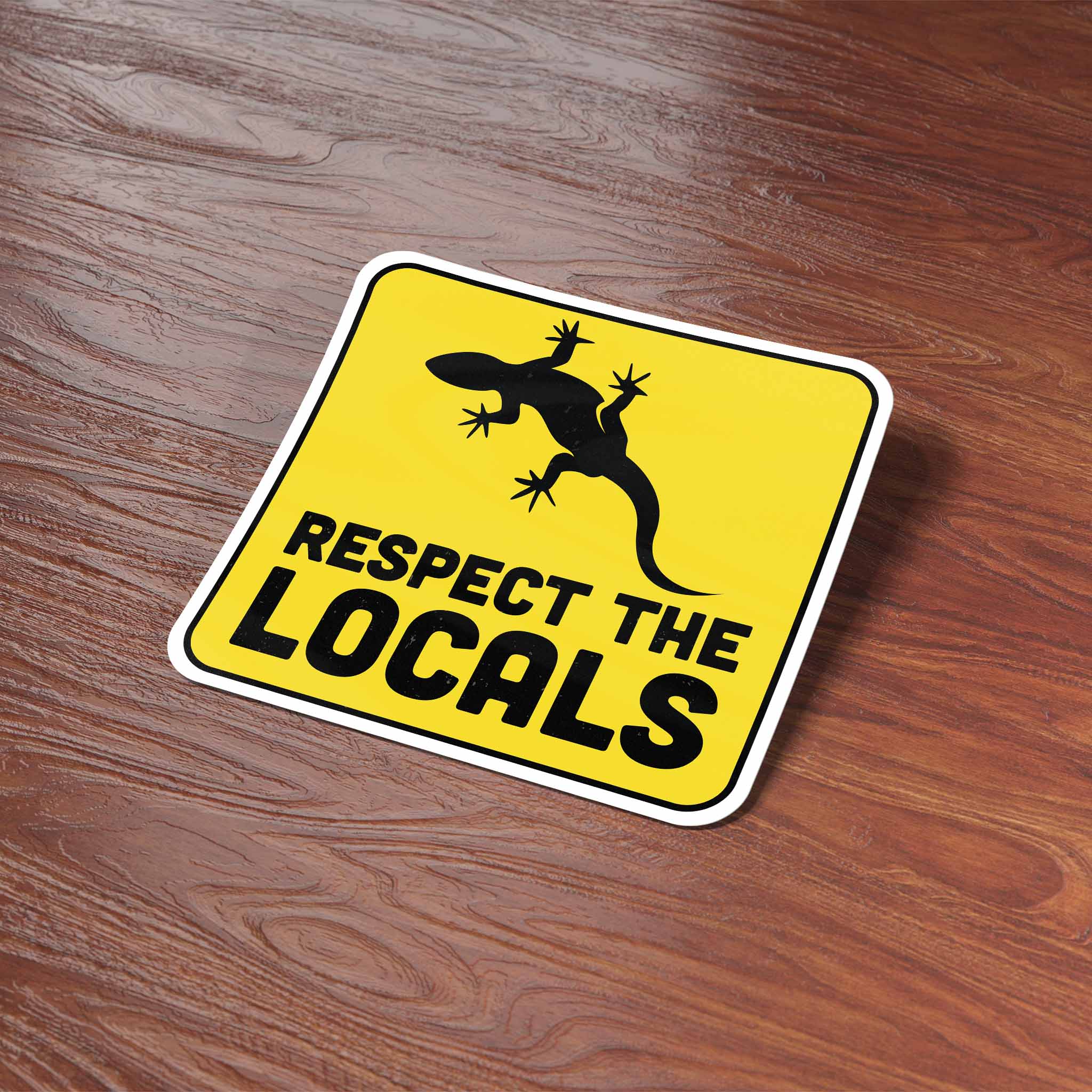 Respect the Locals Salamander Sticker - Funny Animal Decal